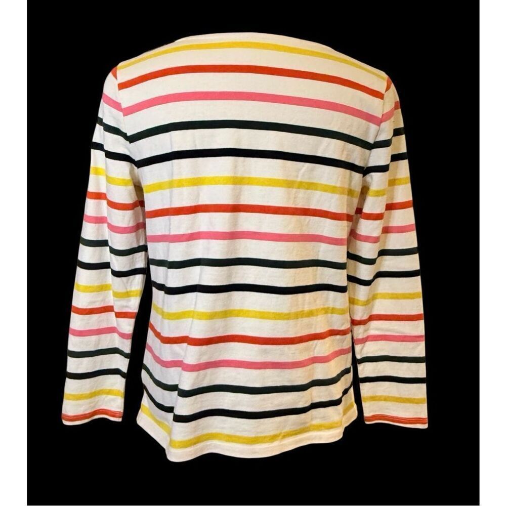 Talbots Striped Cotton Multicolor Long Sleeve Boatneck Pullover Shirt LP Set of - Picture 7 of 16